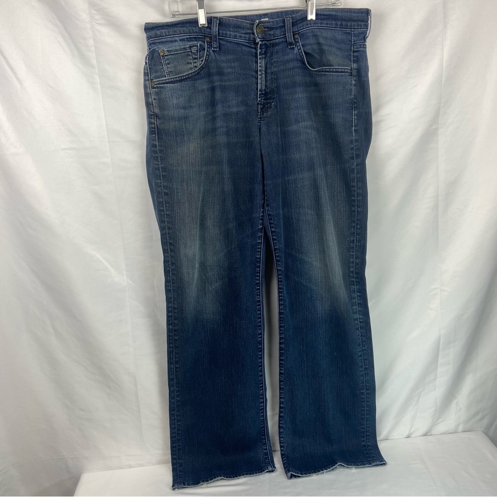 7 For All Mankind Relaxed Straight Stretch Dark Wash Jeans Men's Size 34x32